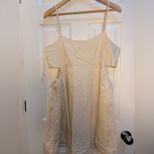 STATE Cream Strapless Linen-Blend Summer Dress